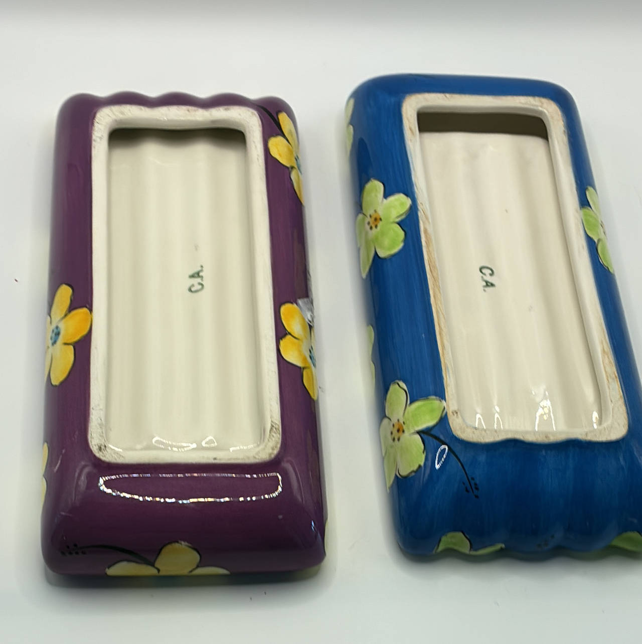 Clay Art Floral Ceramic Trays
