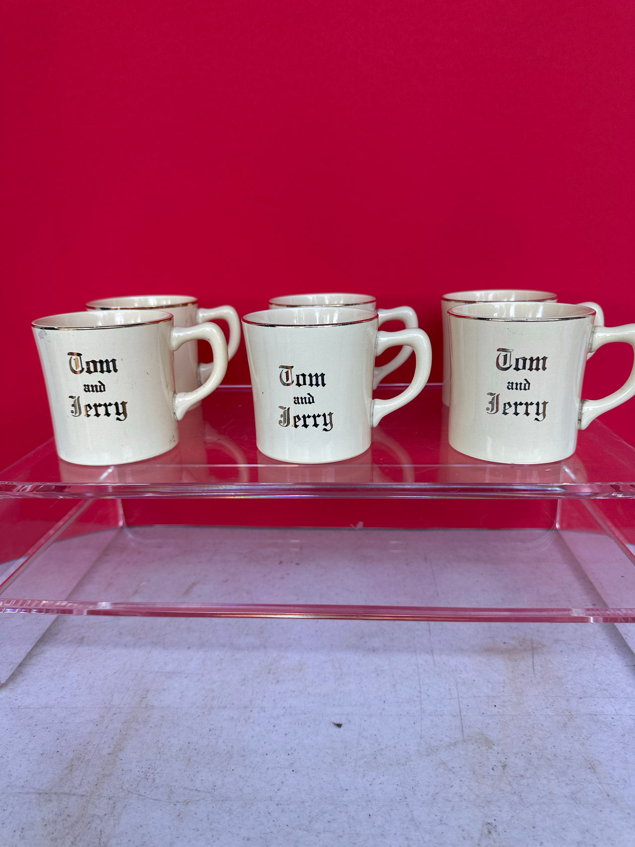 Vintage Homer Laughlin Tom and Jerry Mug Set of 6