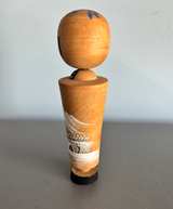 Vintage Japanese Sosaku Kokeshi Doll with Winter Landscape - Image 2
