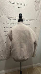 Standard Cloth Women's Faux Wool Bouclé Bomber Jacket Light Tan - Image 2