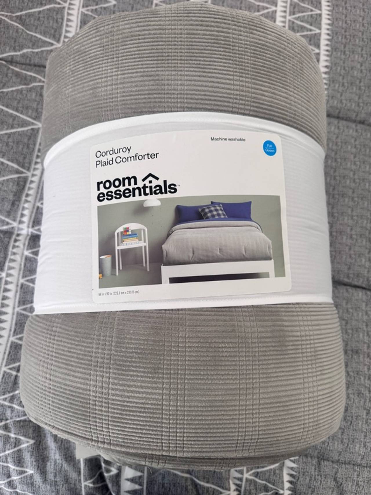 Queen Comforter - Grey - New
