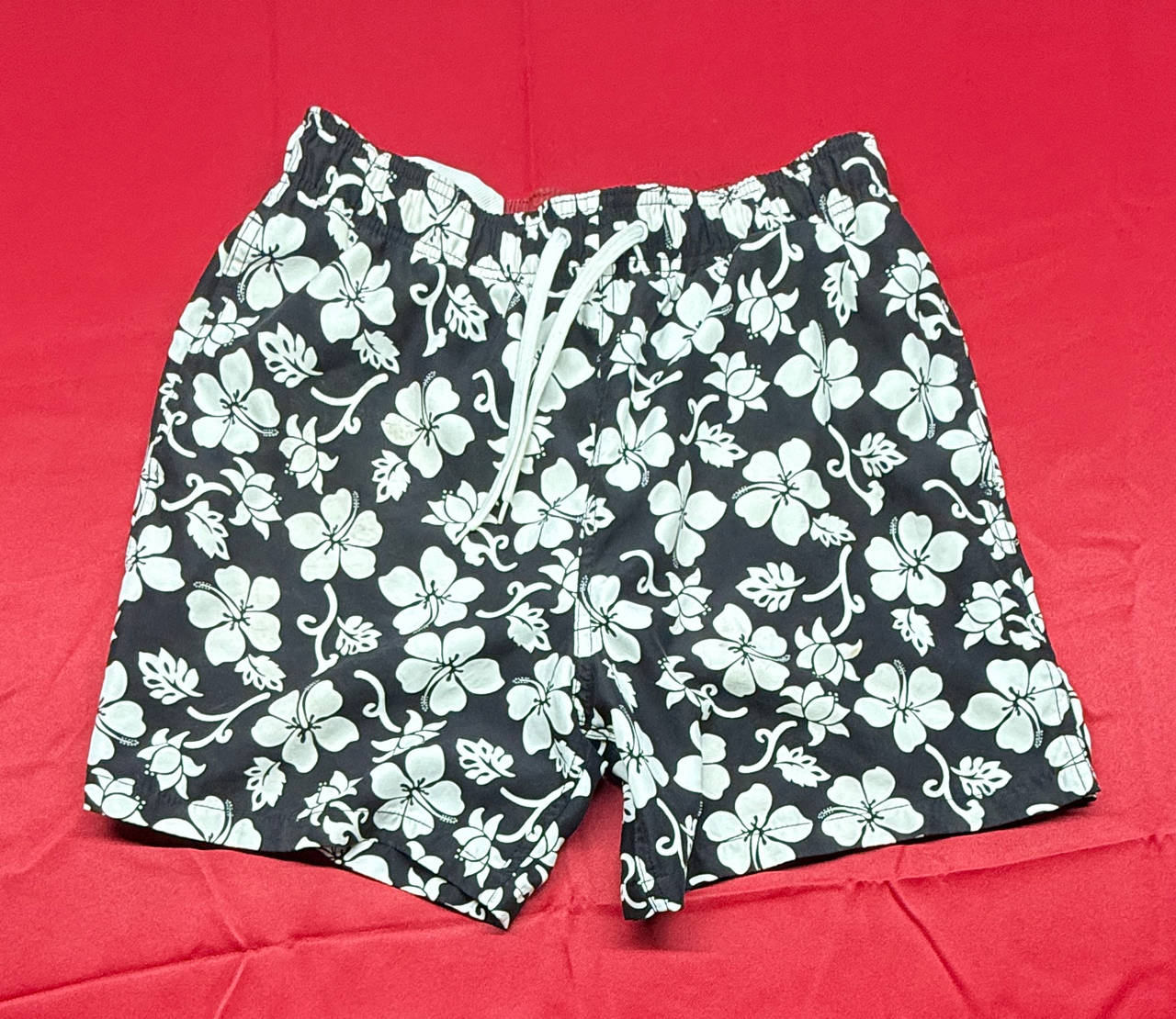 Men's Hibiscus Print Swim Trunks