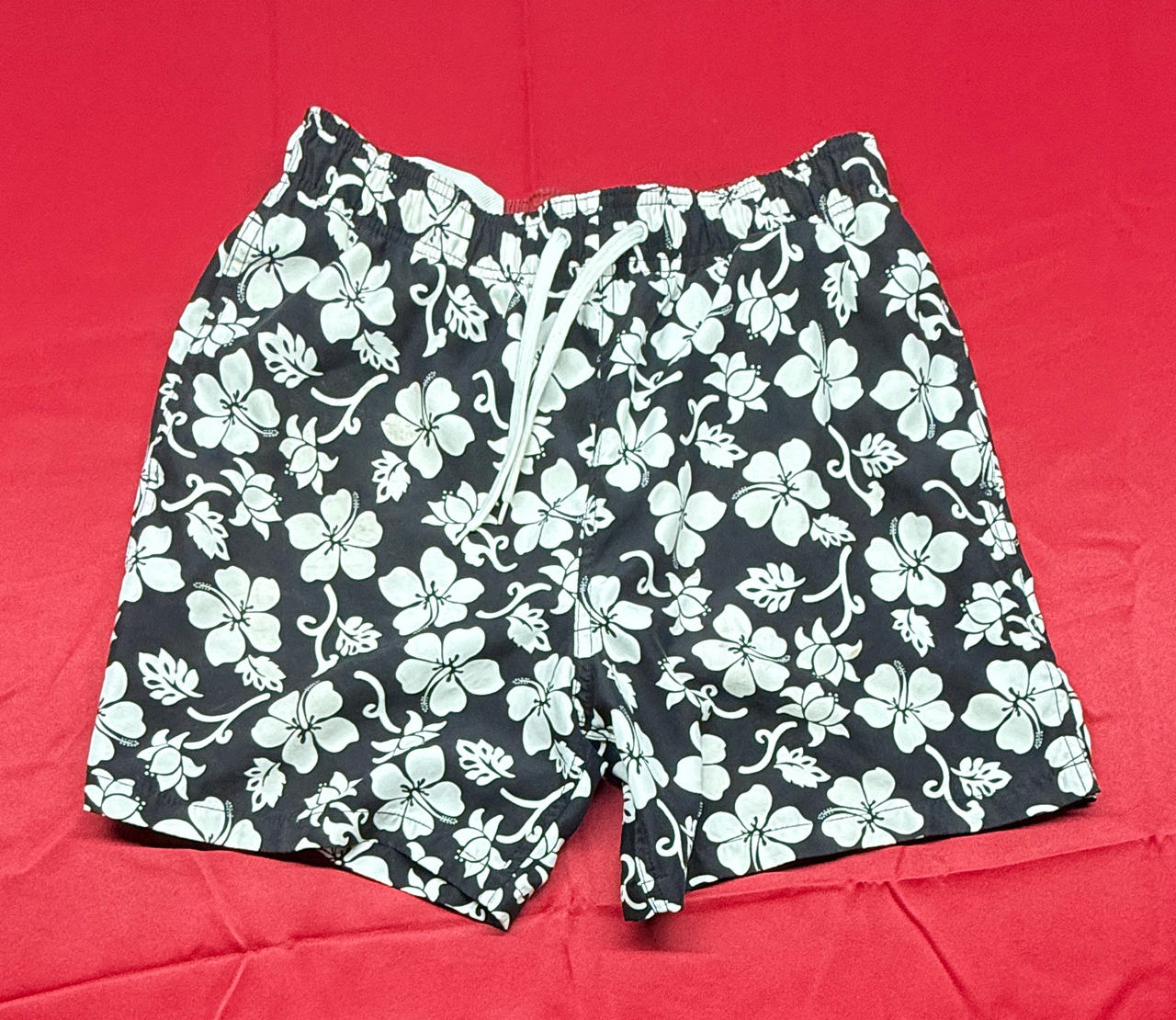 Men's Hibiscus Print Swim Trunks