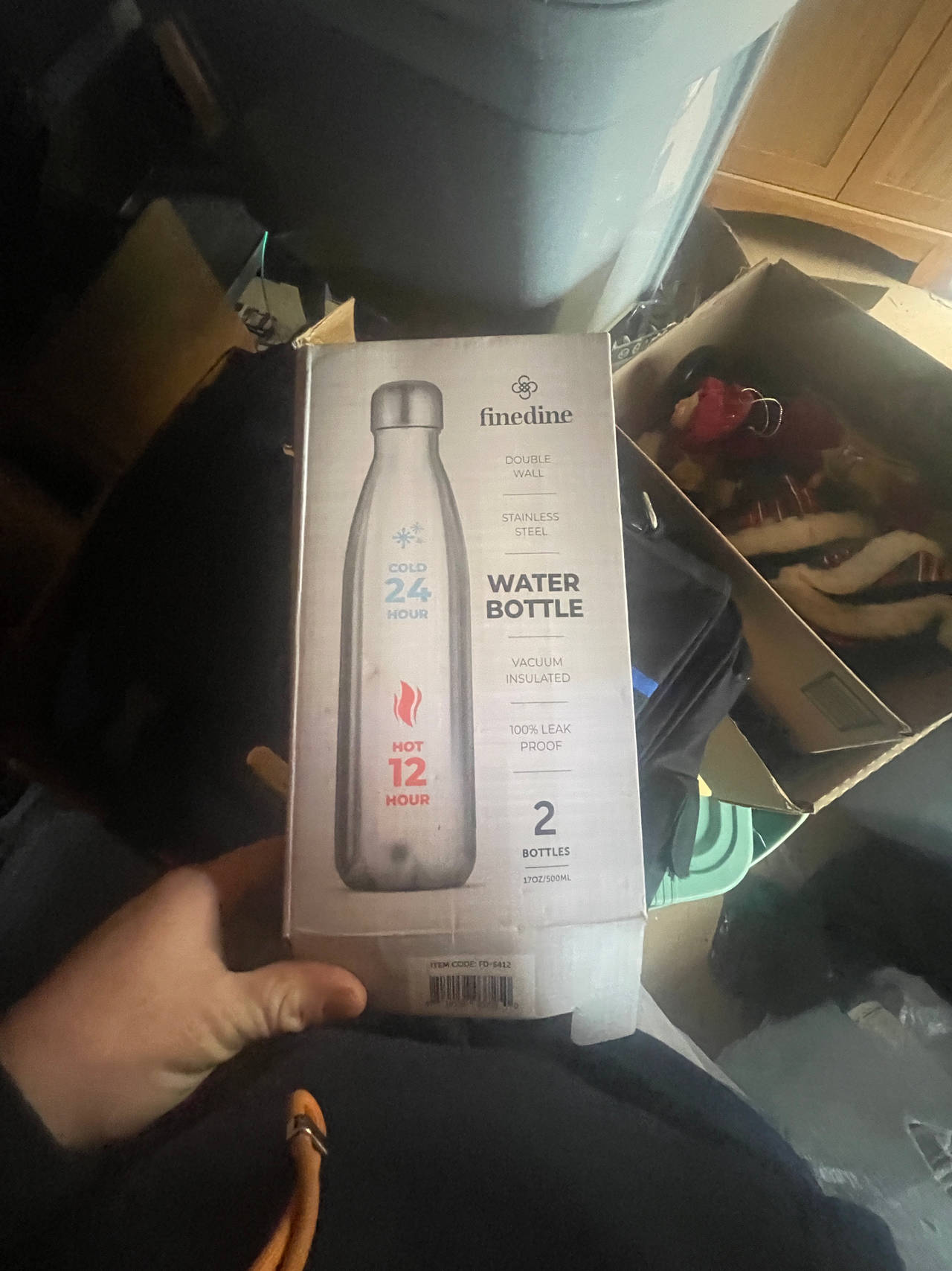 FineDine Double Wall Stainless Steel Water Bottle 2-Pack