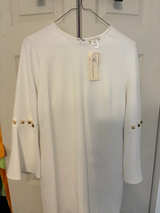 Shoshanna White Bell Sleeve Studded Dress - Image 1