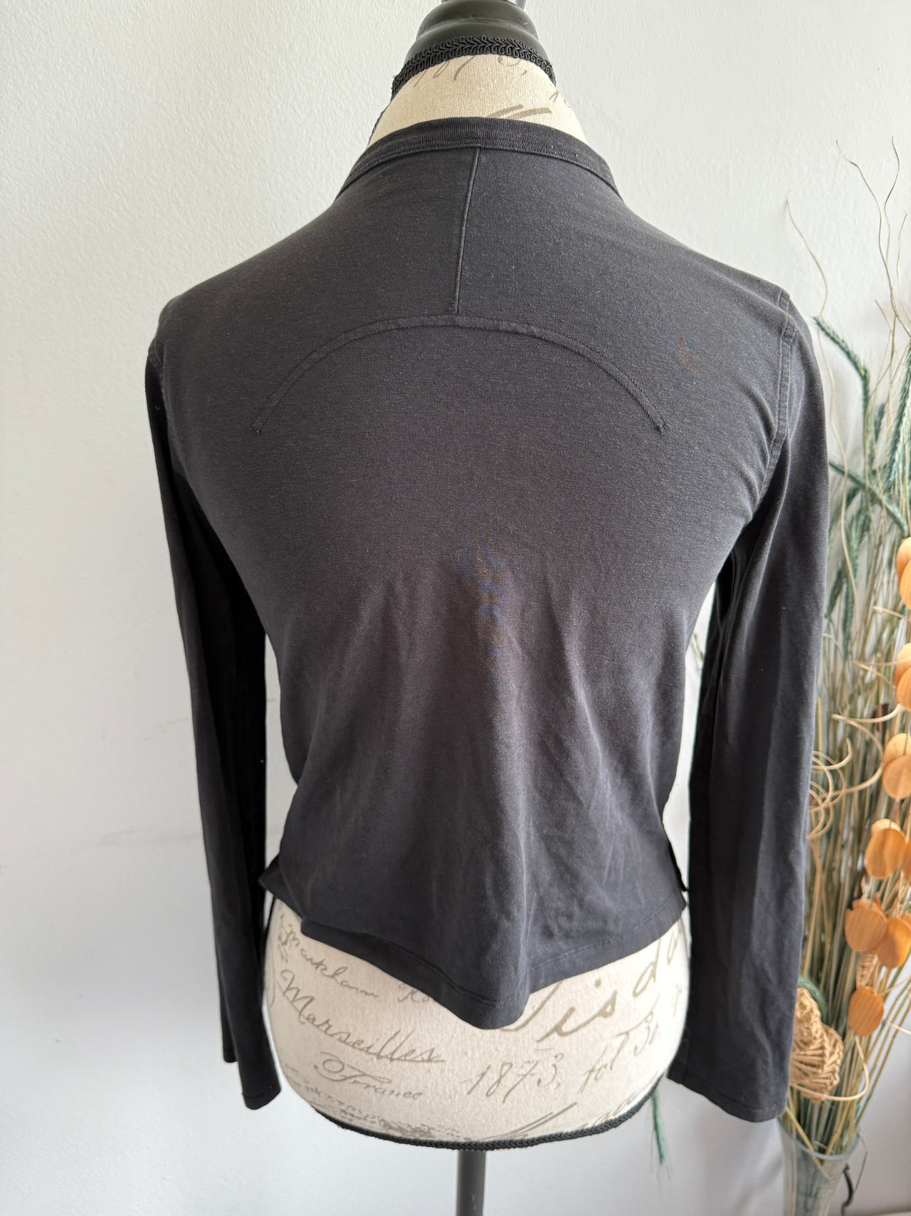Long Sleeve Black Crop Top