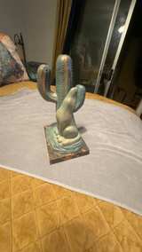Patina Howling Clay Coyote Statue - Image 1