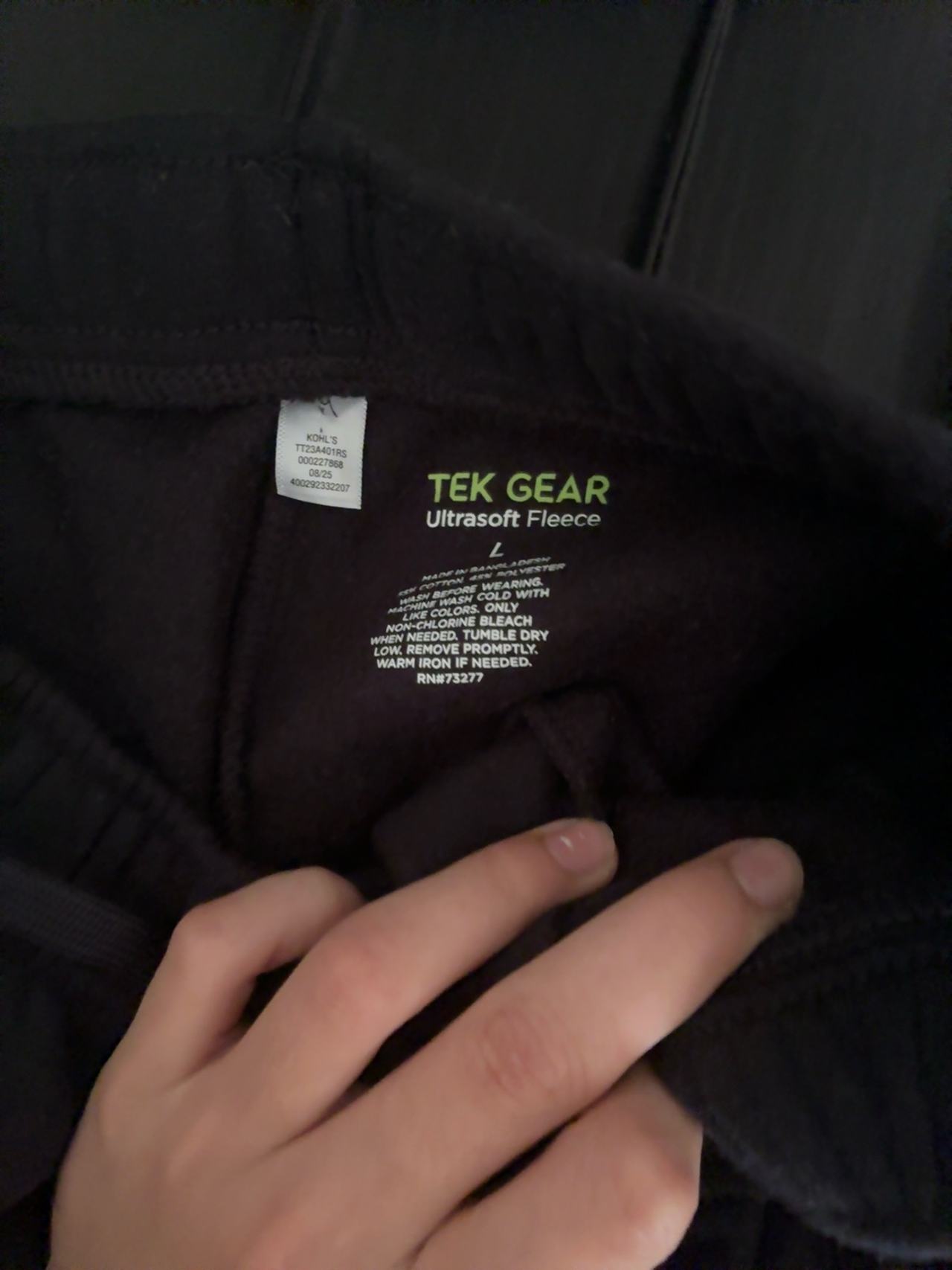Tek Gear Black Jogger Pants Youth Large