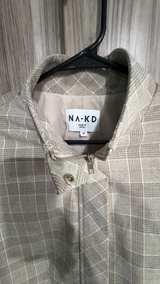 NA-KD Checkered Cropped Zip Blazer size 38 Women’s NWT - Image 2