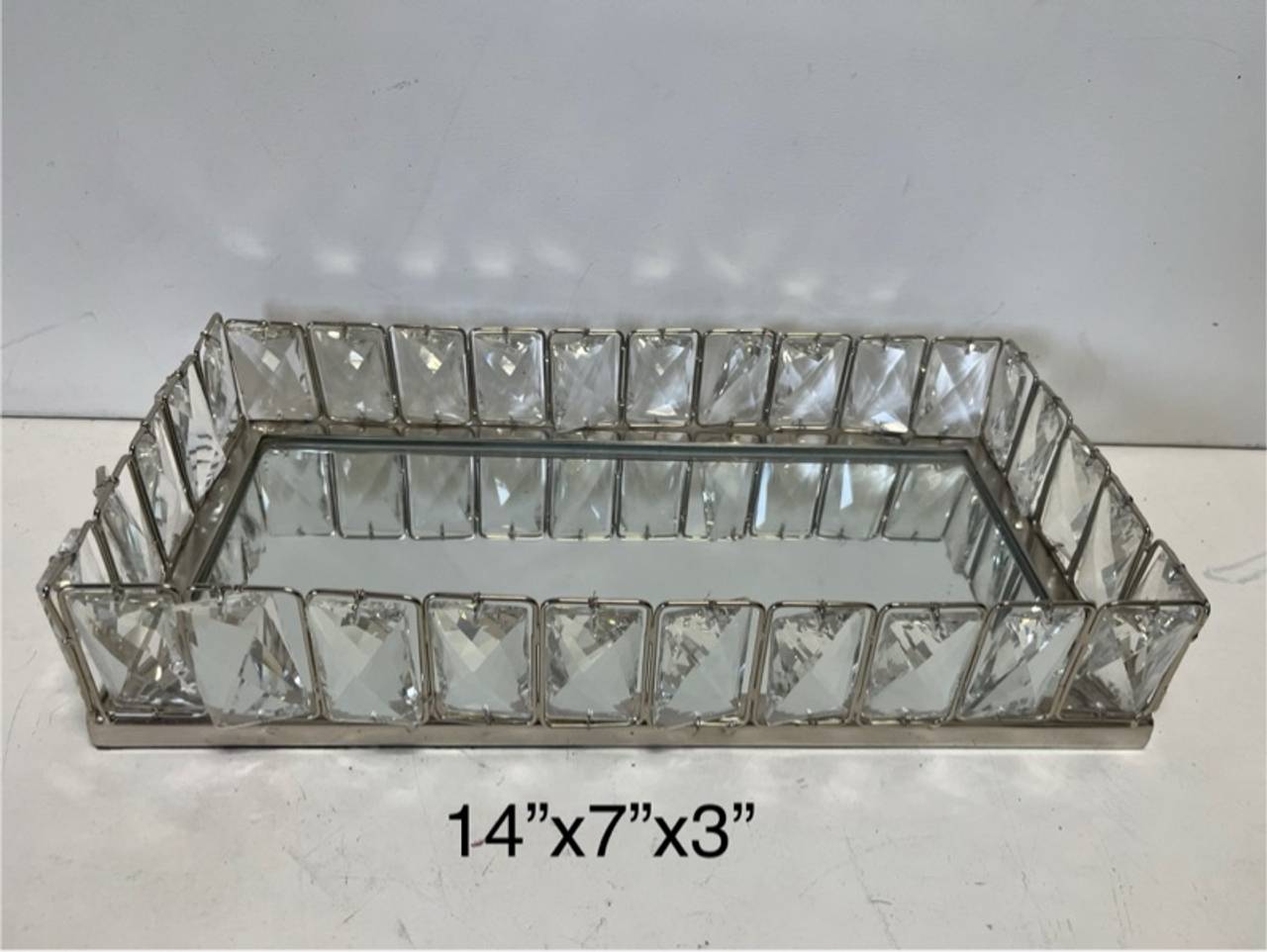 Crystal Vanity Tray Silver