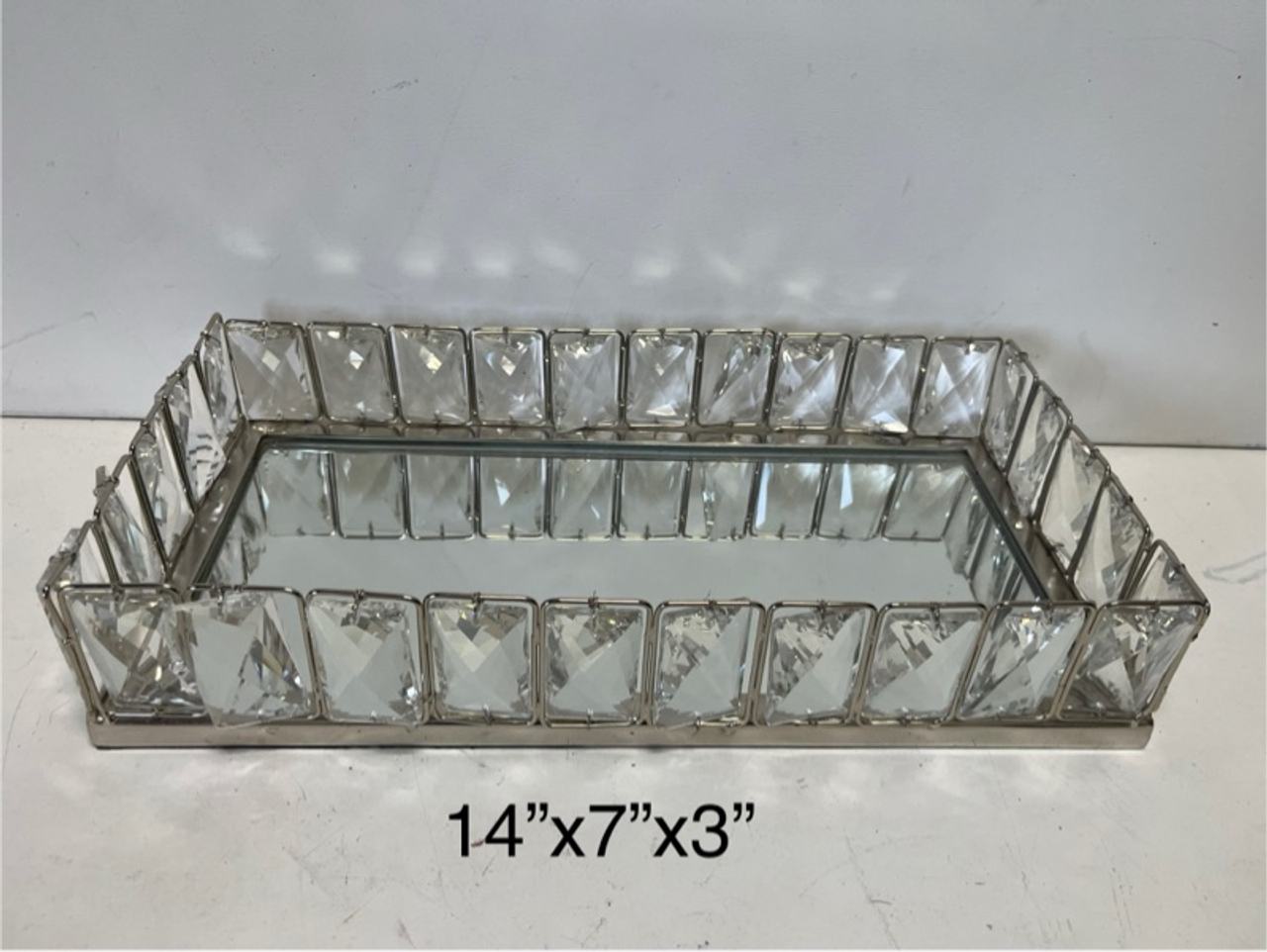 Crystal Vanity Tray Silver