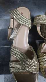 Soda Gold Braided Wedge Sandals - Image 3