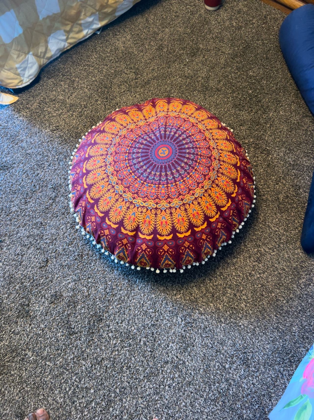 Large 32" Round Mandala Floor Pillow