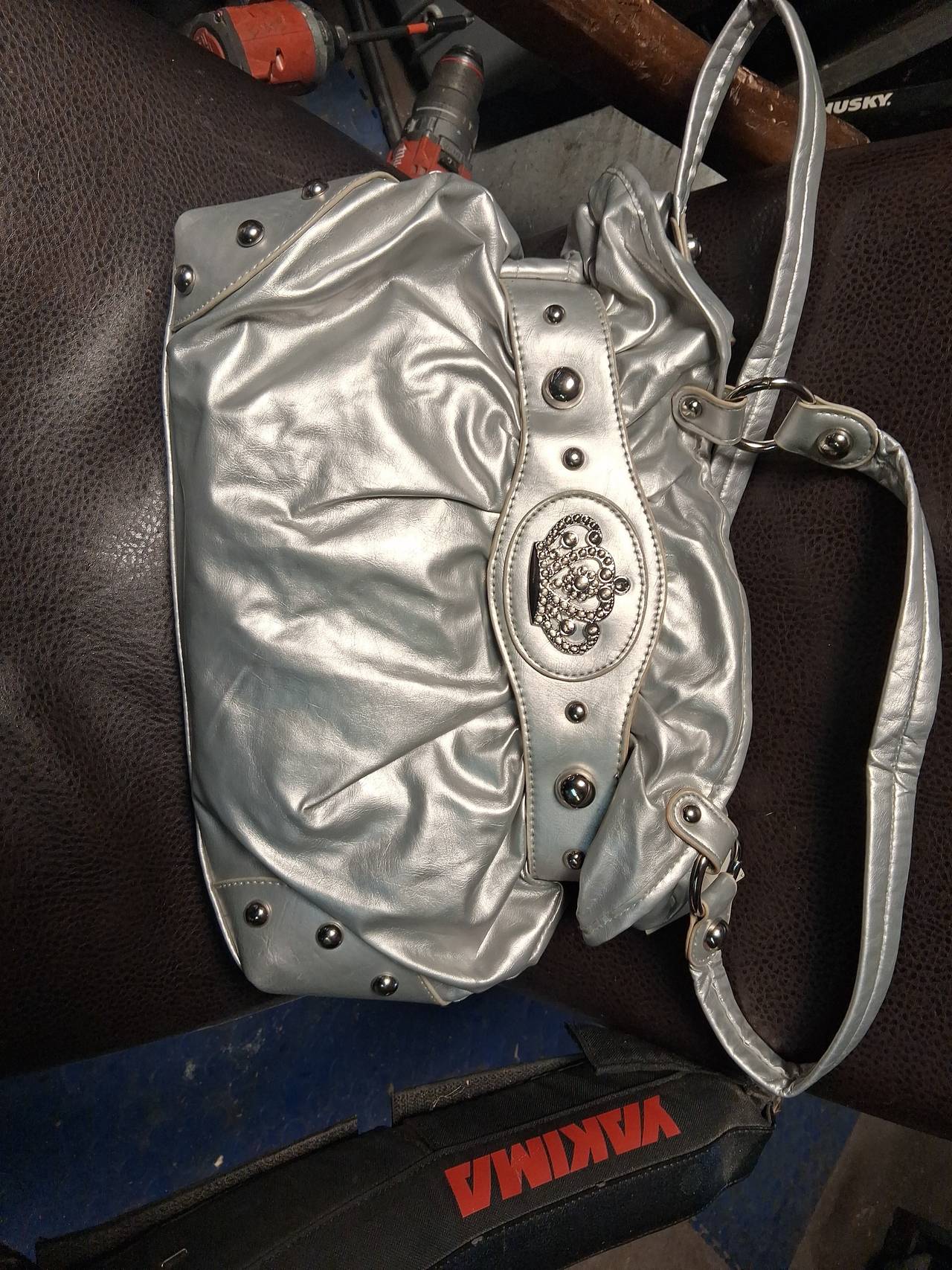 Juicy Couture Metallic Silver Crown Bag