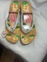 Woodies Cockatoo Floral Wooden Platform Sandals - Image 2