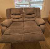 Ashley Tulen Reclining Loveseat Gray Fabric - Image 4