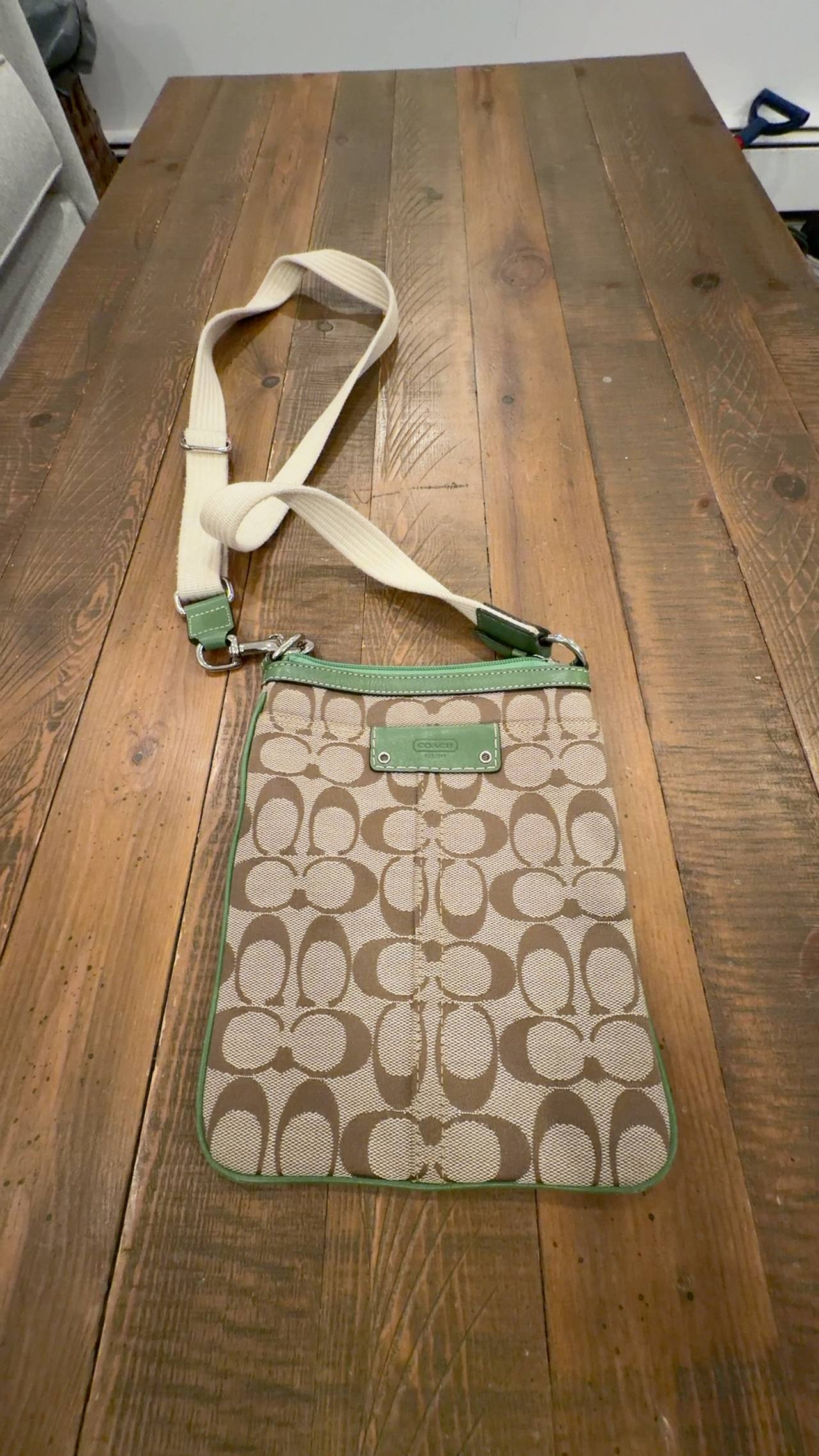 Coach Crossbody Bag with Green Trim