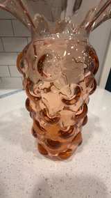Fenton Pink Hobnail Ruffled Glass Vase - Image 6