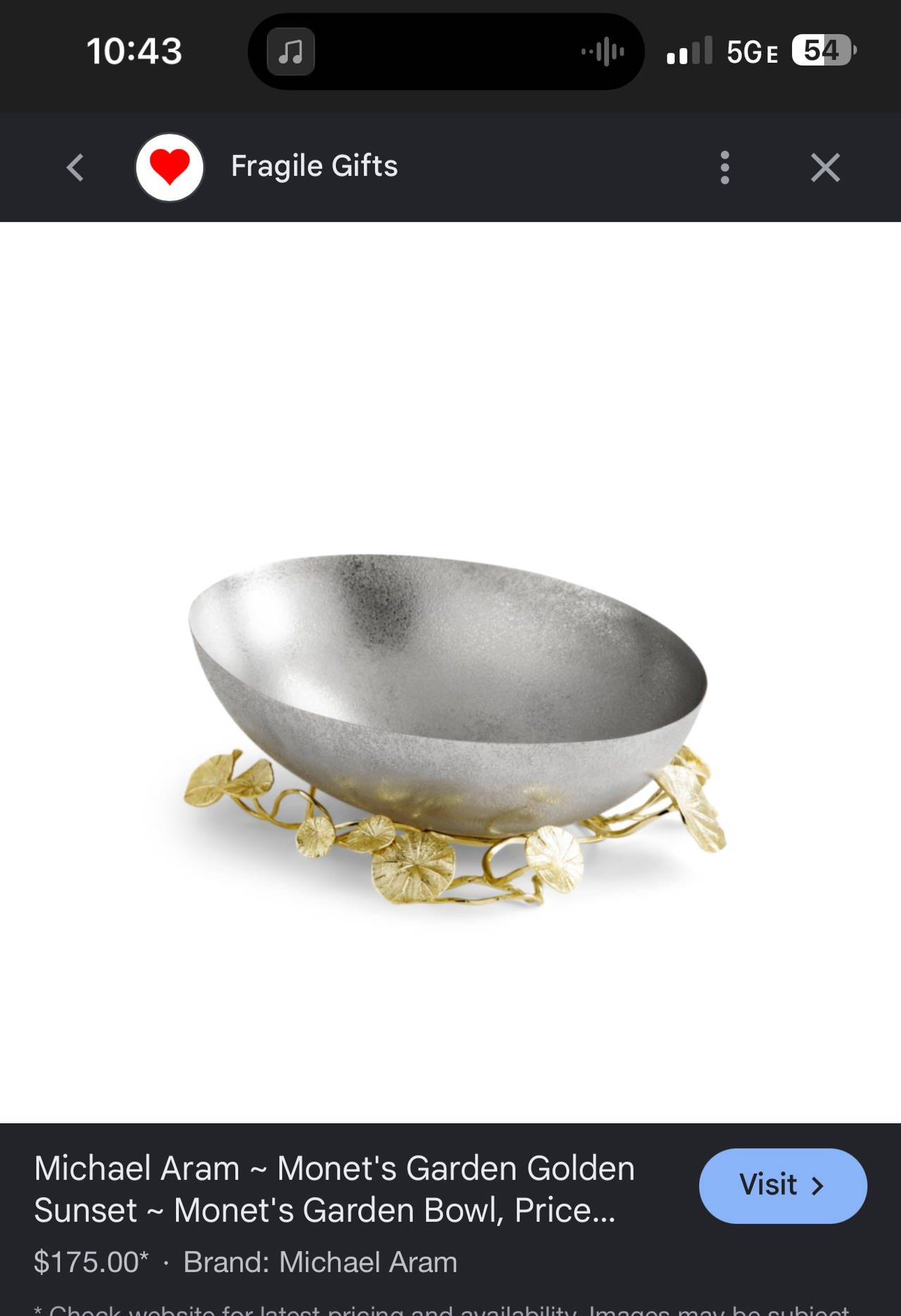 Michael Aram Monet's Garden Golden Sunset Bowl