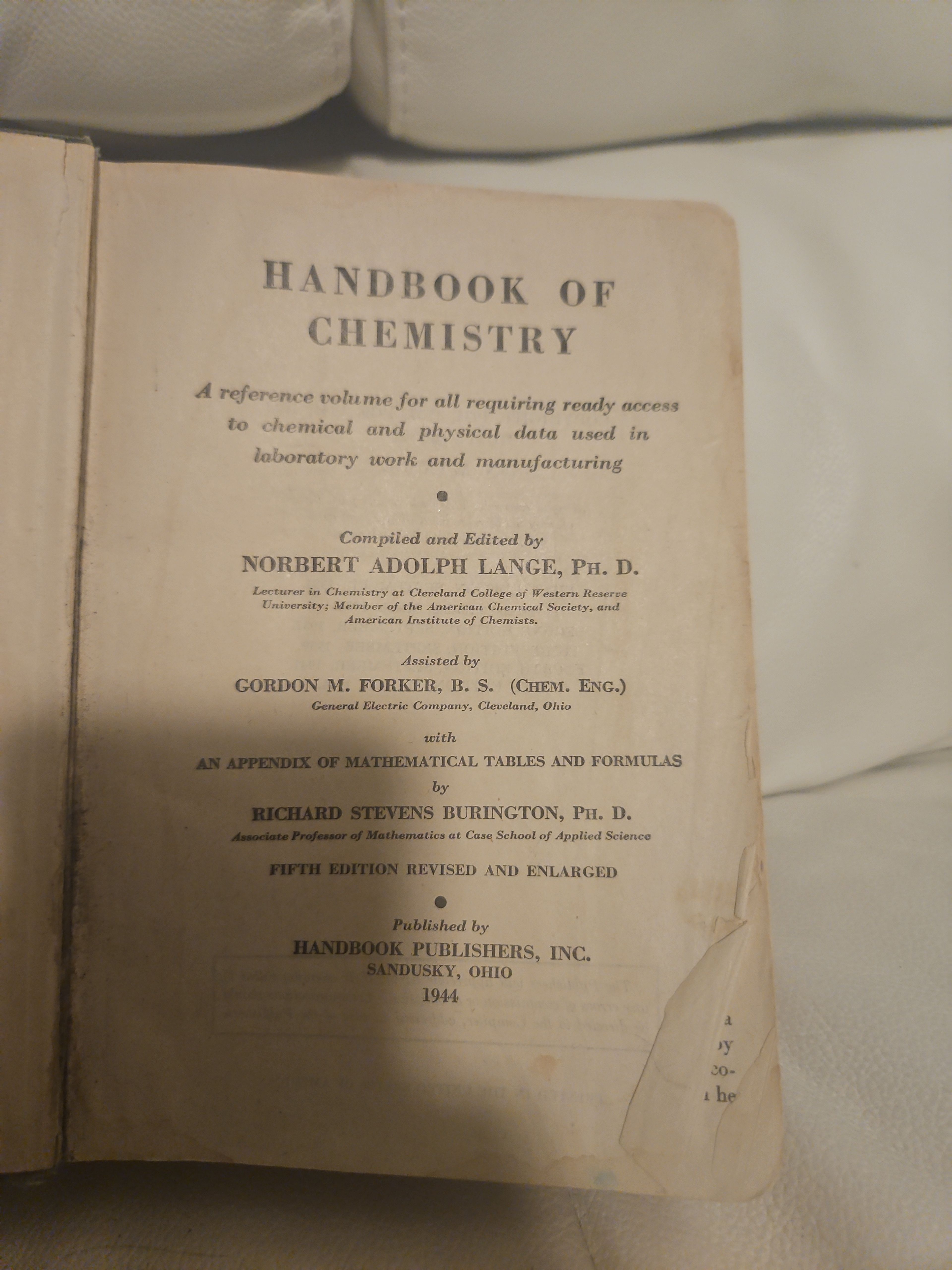Lange's Handbook of Chemistry 4th Edition - Image 6