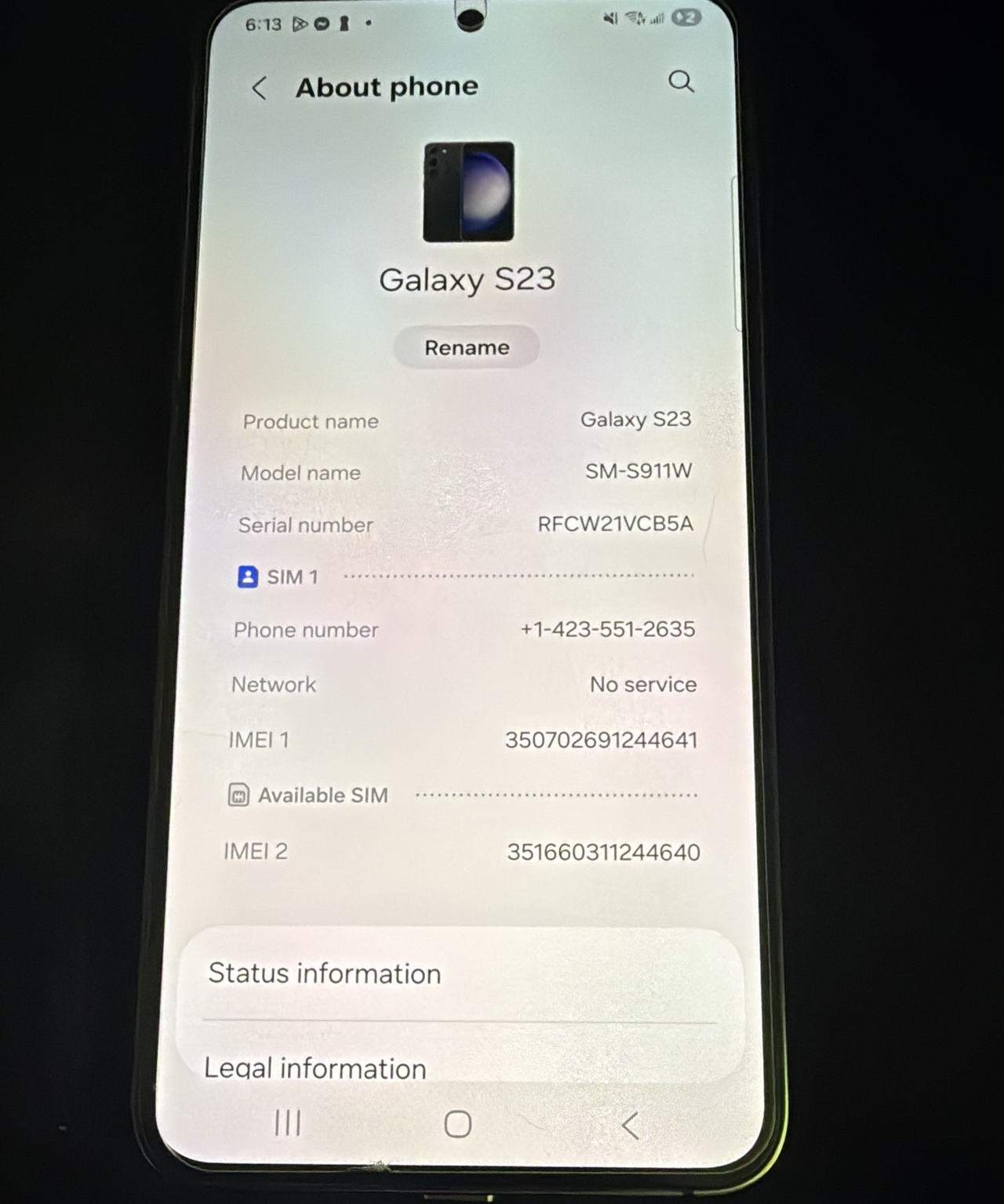 Samsung Galaxy S23 SM-S911W Unlocked 128GB Phantom Black
