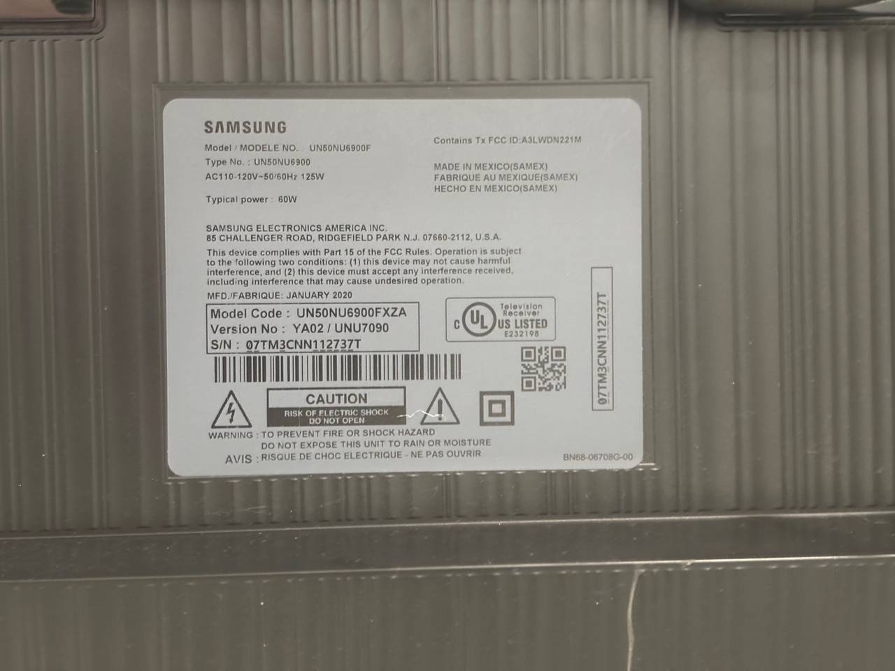 Samsung UN50NU6900FXZA