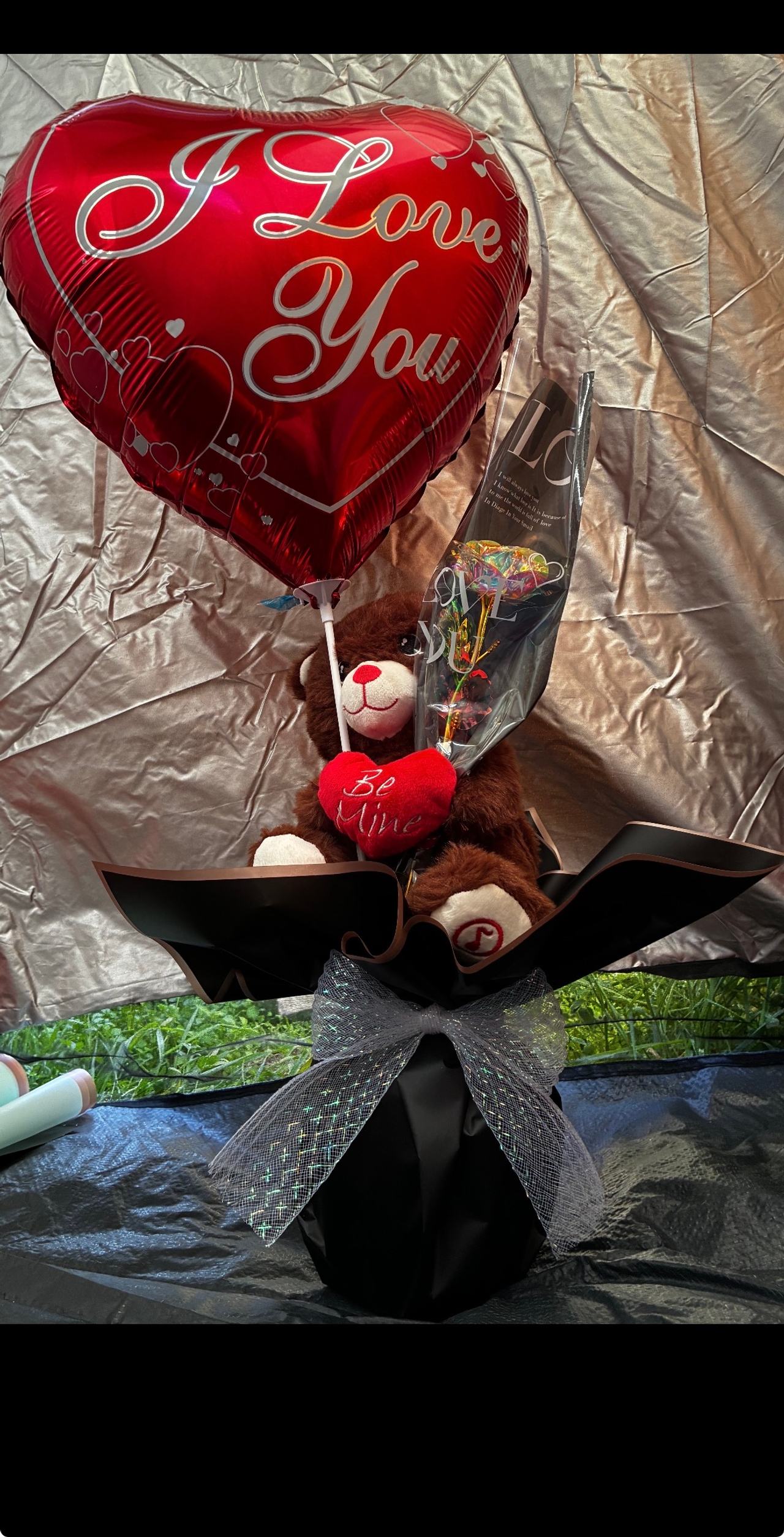 Valentine's Day Teddy Bear and Balloon Gift Set