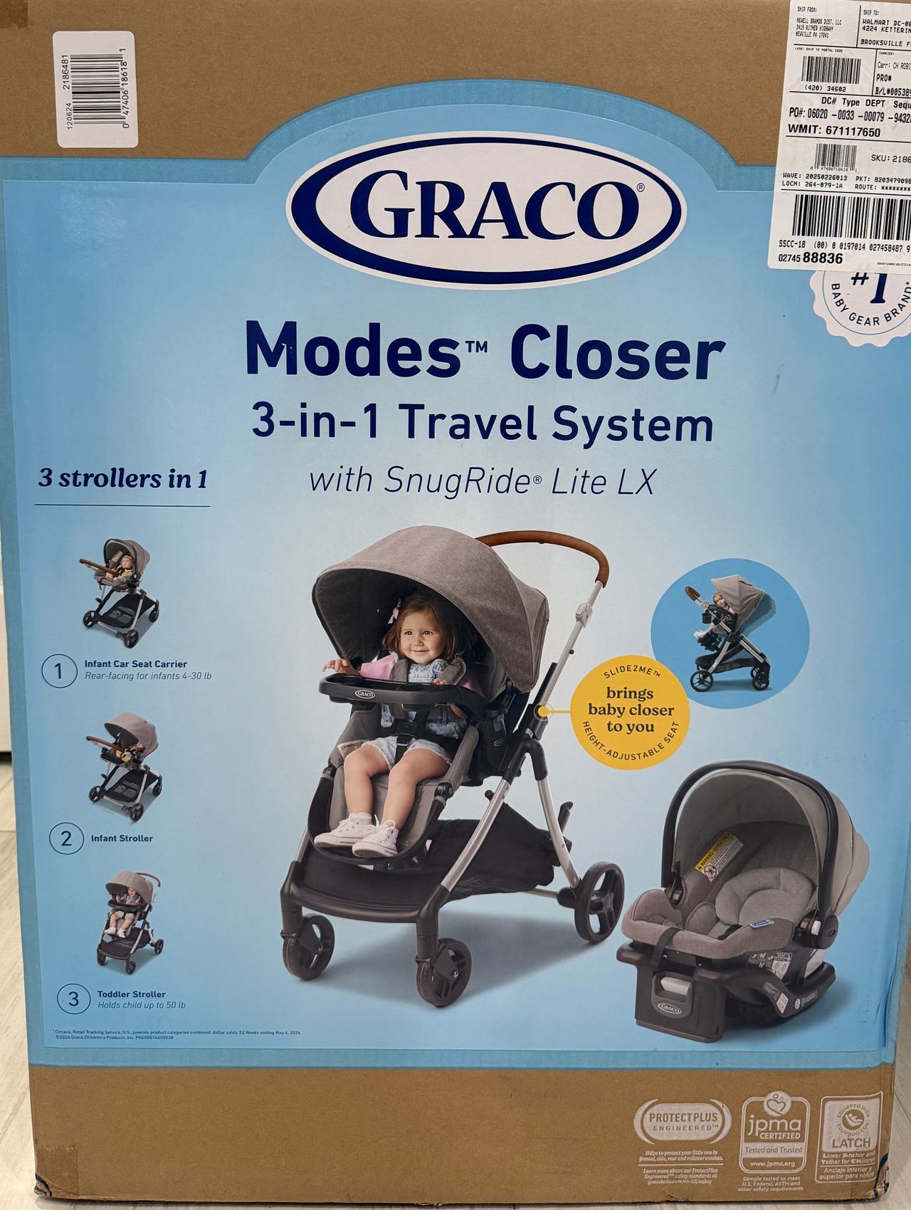 NEW IN BOX Graco Modes Closer 3-in-1 Travel System SnugRide Lite LX