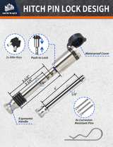 METOWARE Adjustable Trailer Hitch Ball Mount - Image 8