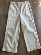 Textured Cropped Wide Leg Side Stripe Pants - Image 1