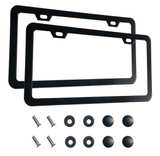 2PCS Premium Matte Black License Plate Frames, Solid Rust-Proof Aluminum Holder - Image 1