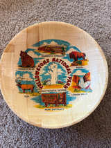 Vintage Yellowstone National Park Woven Wood Souvenir Bowl - Image 1