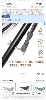 Space-Saving Steel Hammock Stand - for double hammock with carrying bag easiest - Image 3