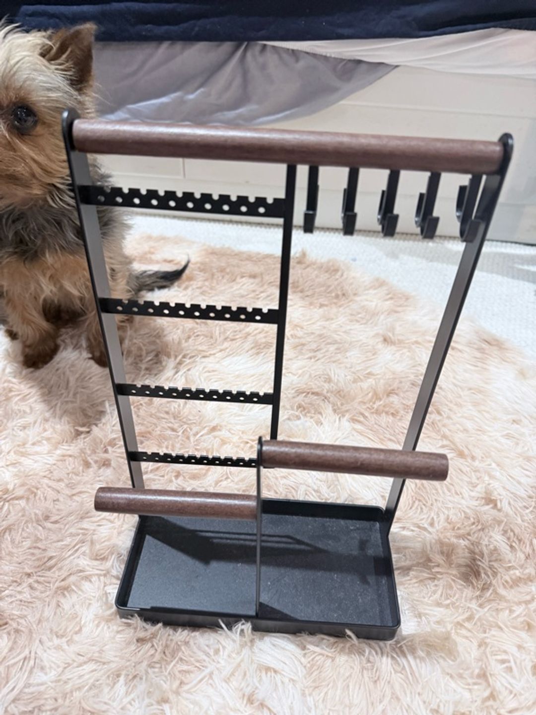 Multi-tier Jewelry Stand with Wooden Base