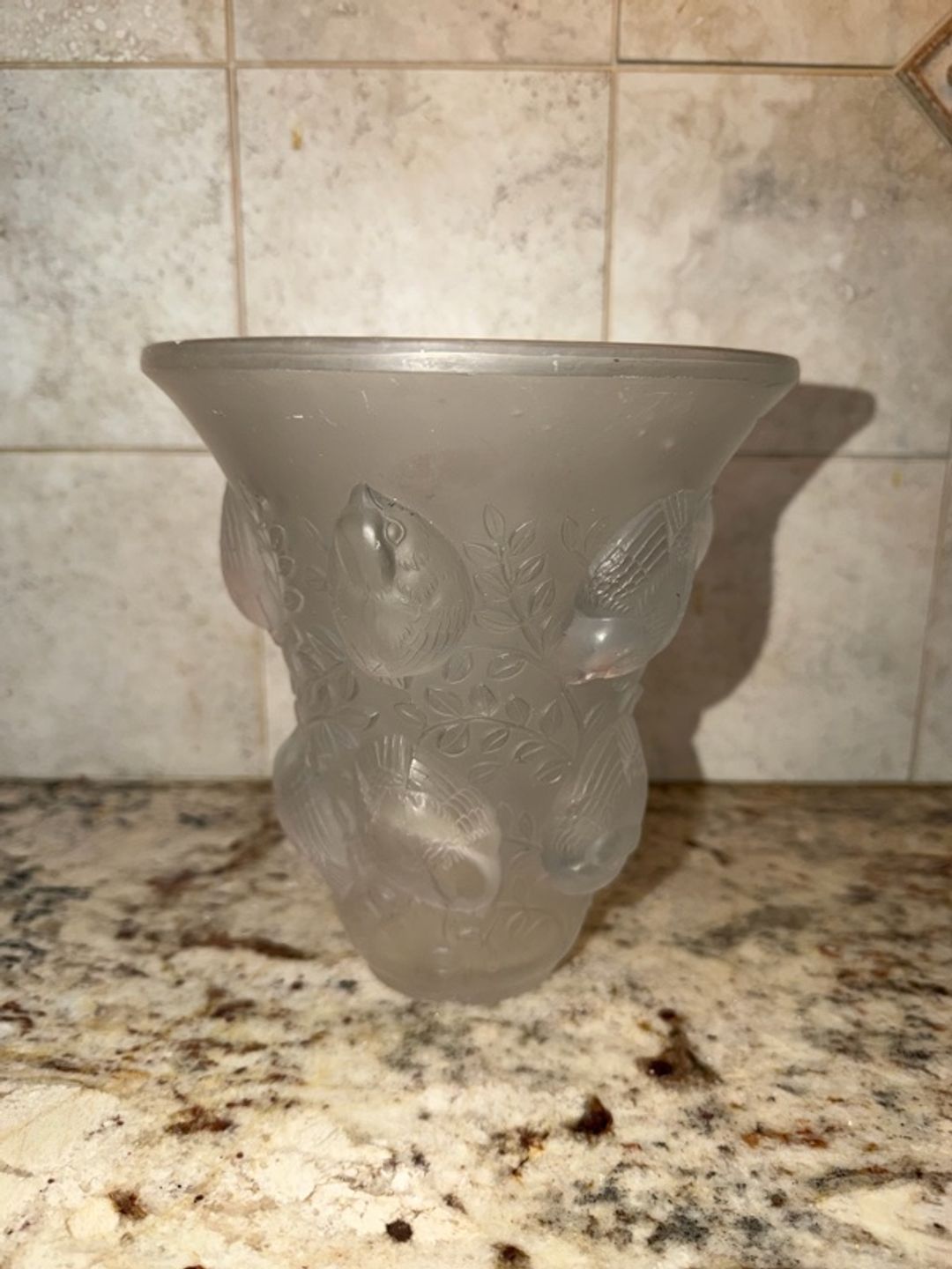 Lalique Saint Francois Art Glass Vase – HAS DAMAGE LOOK AT PICS