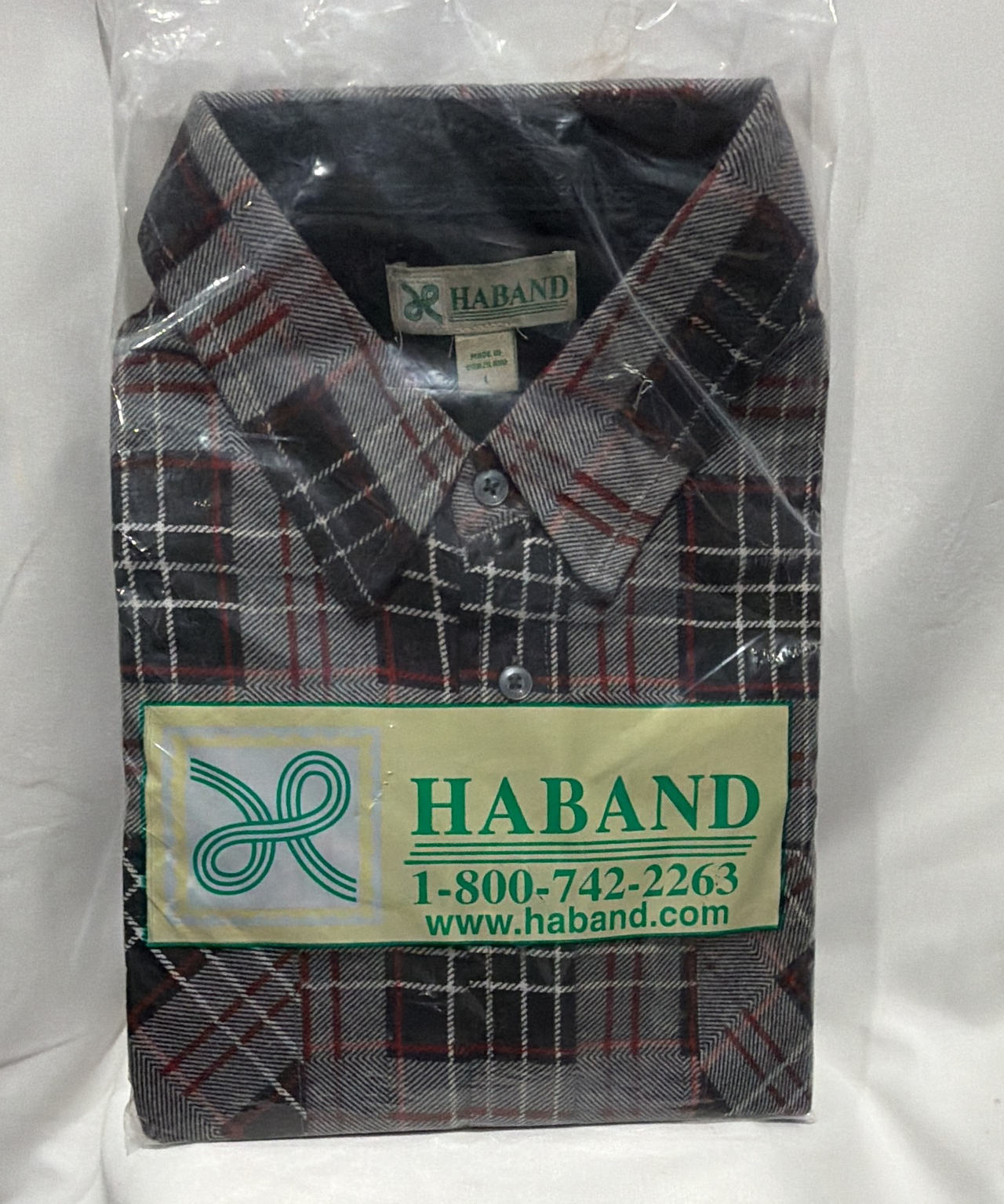 New Large Haband Men's Plaid Flannel Shirt