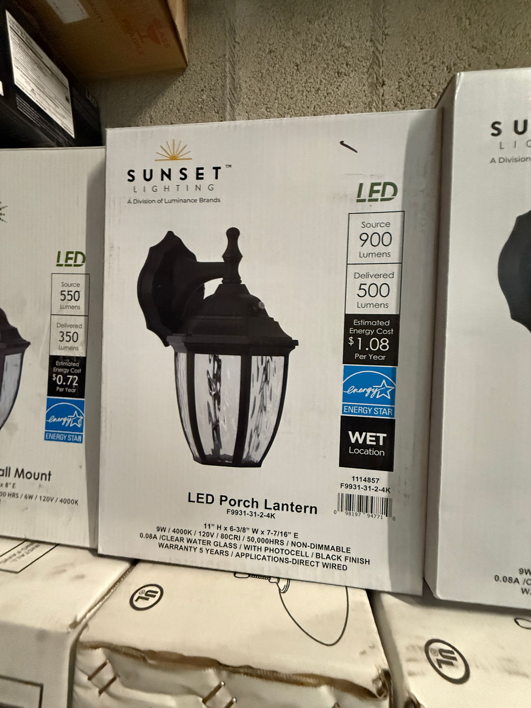 Sunset Lighting LED Porch Lantern F9931-31-2-4K