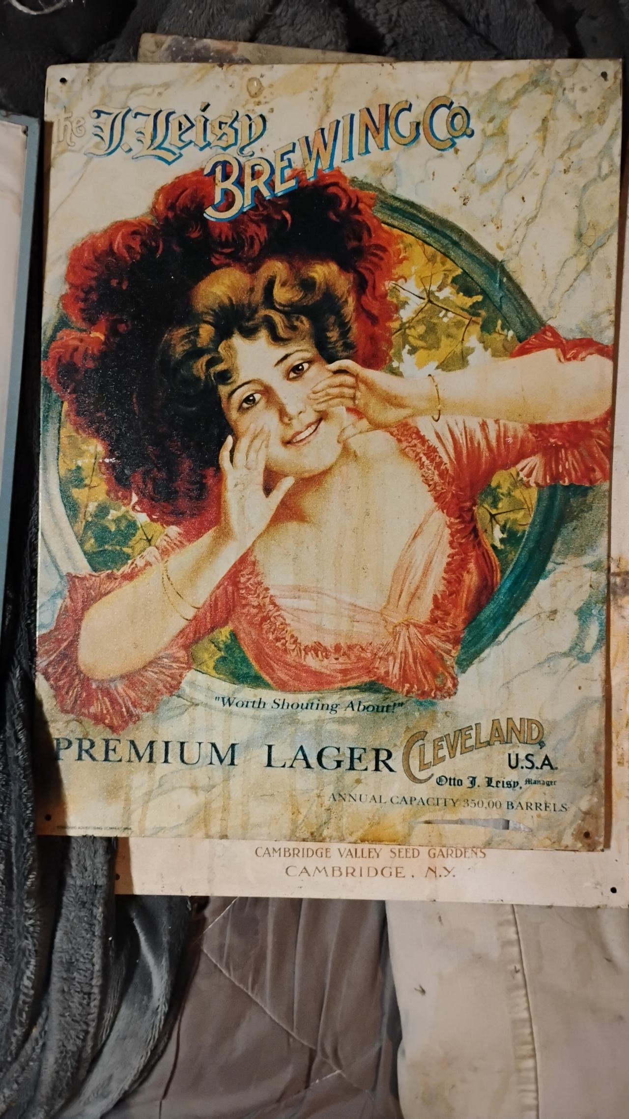 Vintage Leisy Brewing Co. Premium Lager Tin Sign