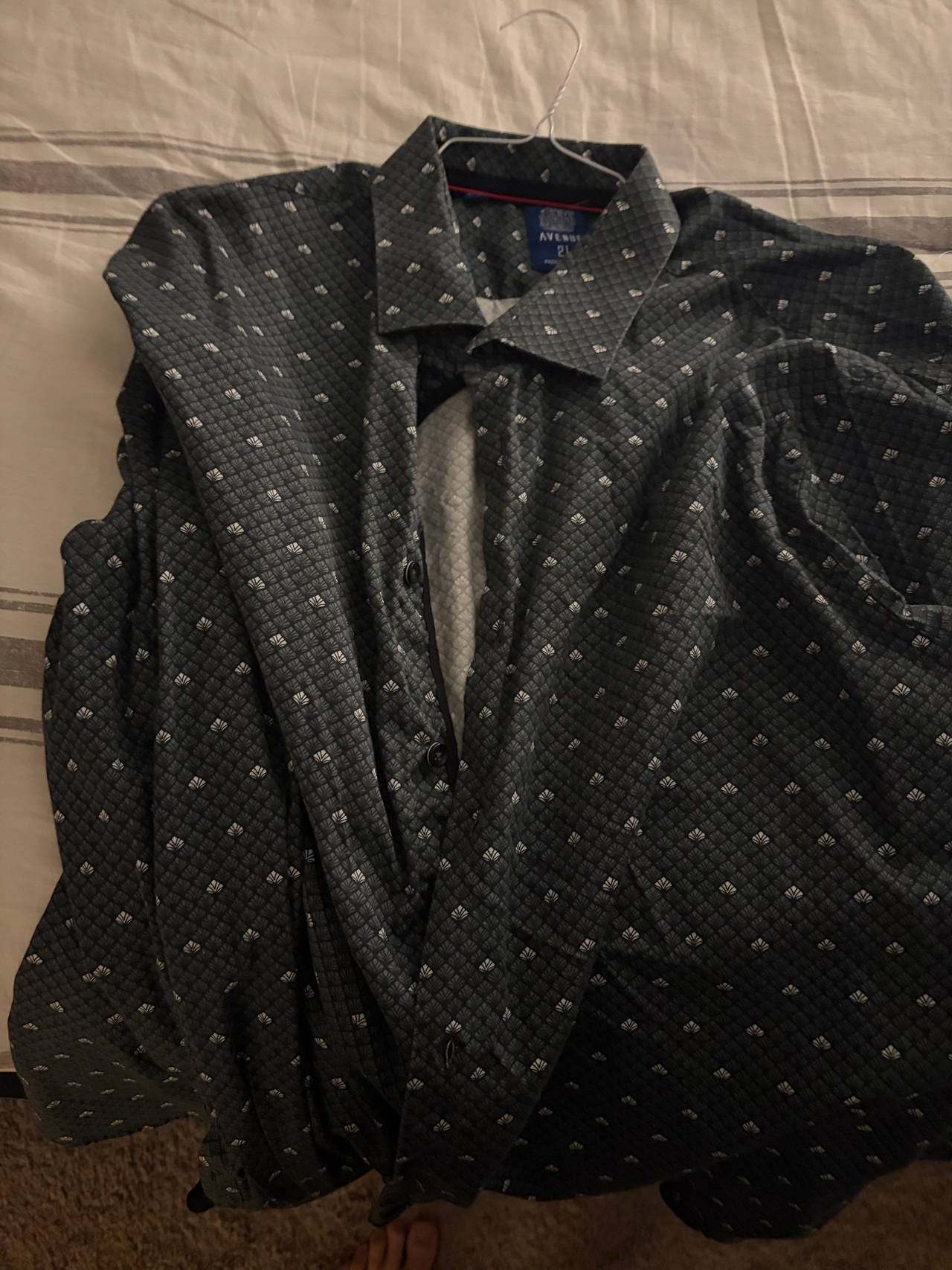 Avenue Men's Geometric Print Button Down Shirt - XXL