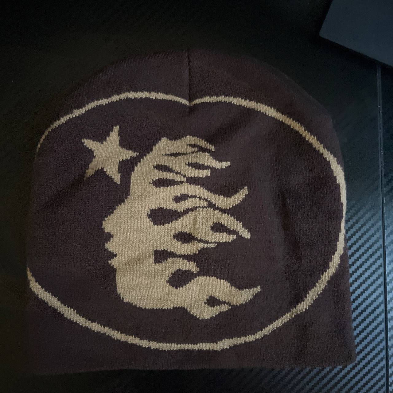 Hellstar Face Flame Beanie Brown