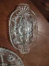 Vintage Pressed Glass Platter and Divided Dish Set - Image 3