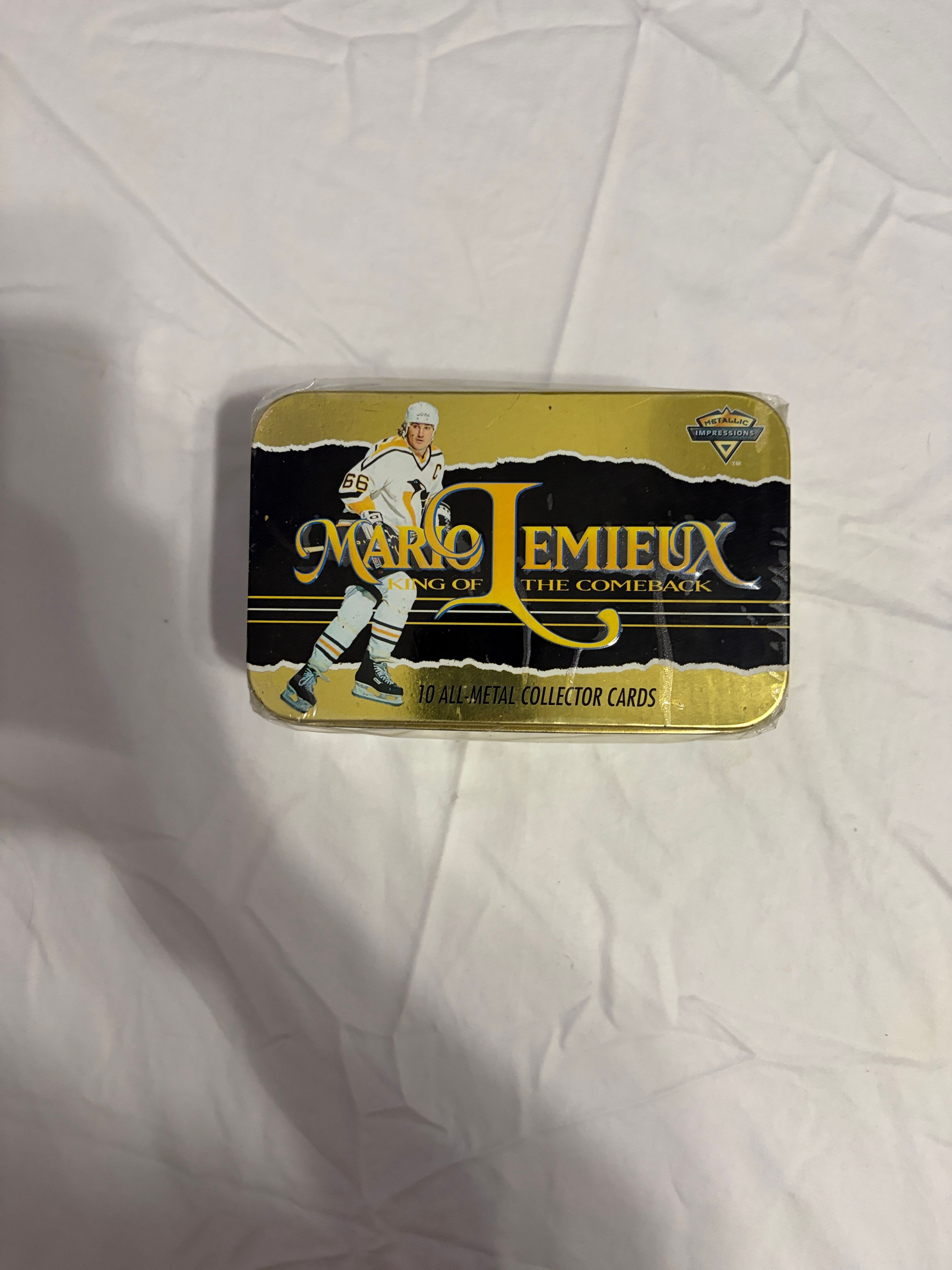 Metallic Impressions Mario Lemieux King of the Comeback Metal Card Tin