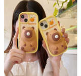 Cute Capybara Phone Case 3D Kawaii Bubble Blowing Design, Soft Silicone Cover - Image 2