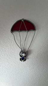 Vintage Stained Glass Paratrooper Suncatcher - Image 4