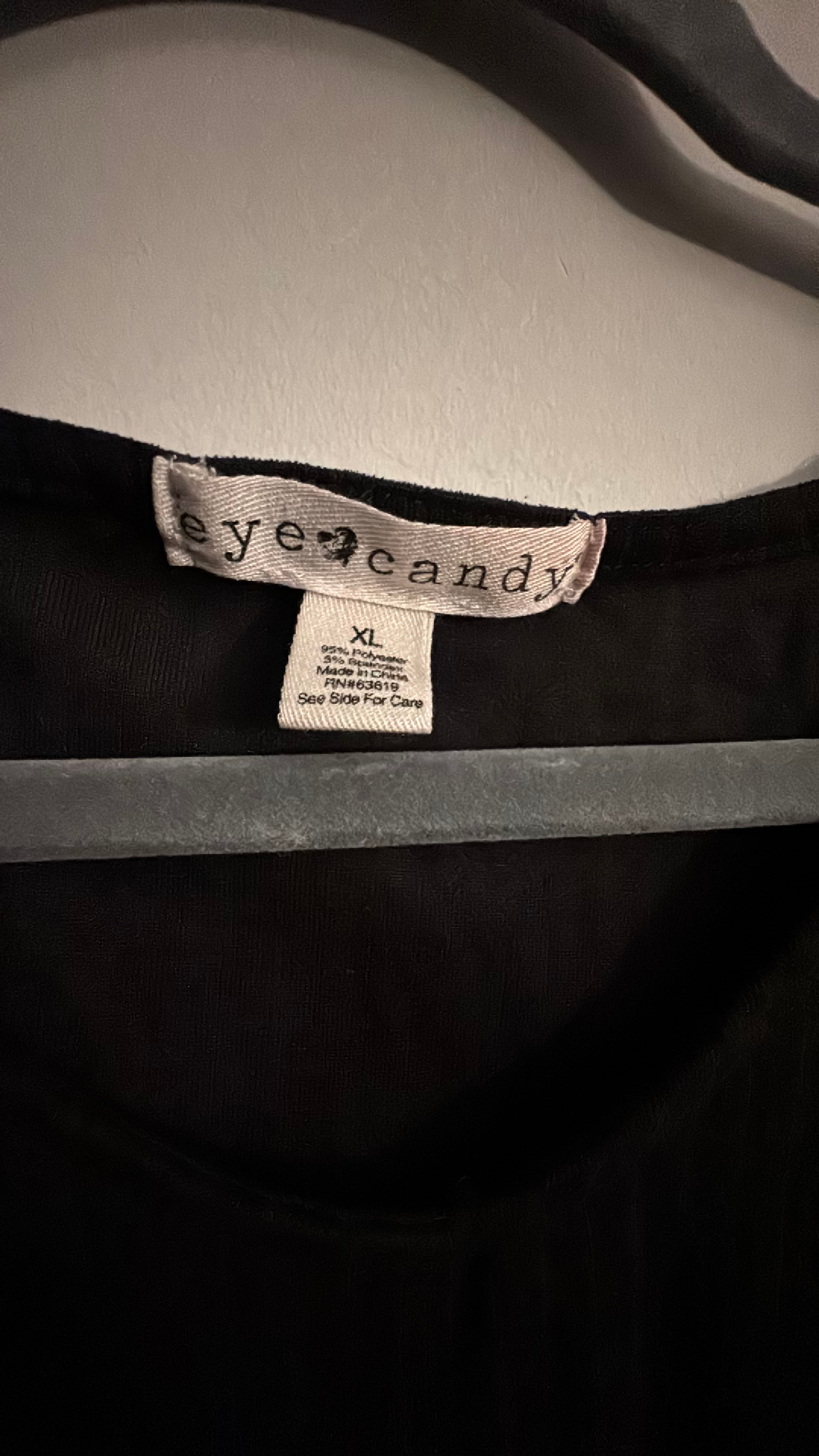 Eye Candy- Black Short Sleeve Bodysuit - Image 2