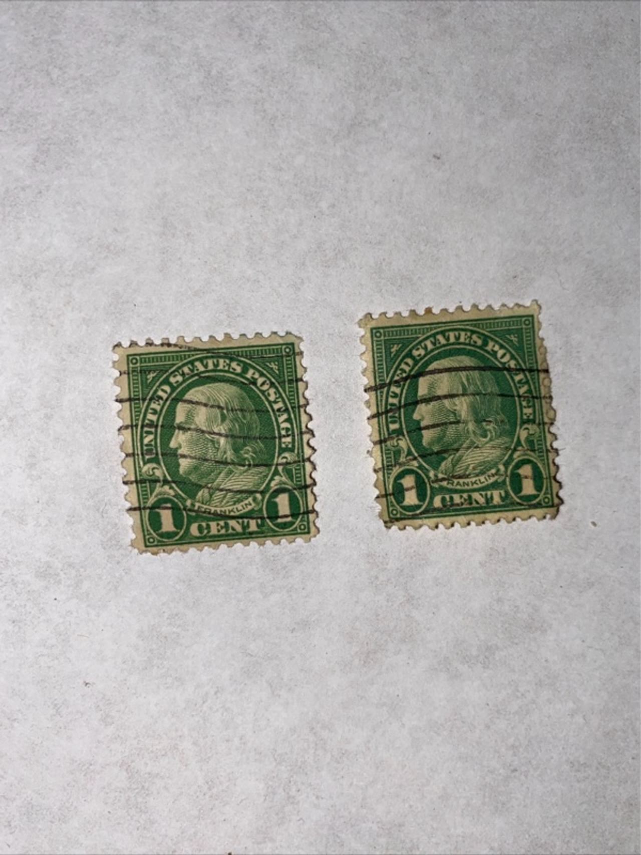 U.S. Postal Service 1¢ Benjamin Franklin Green Stamp