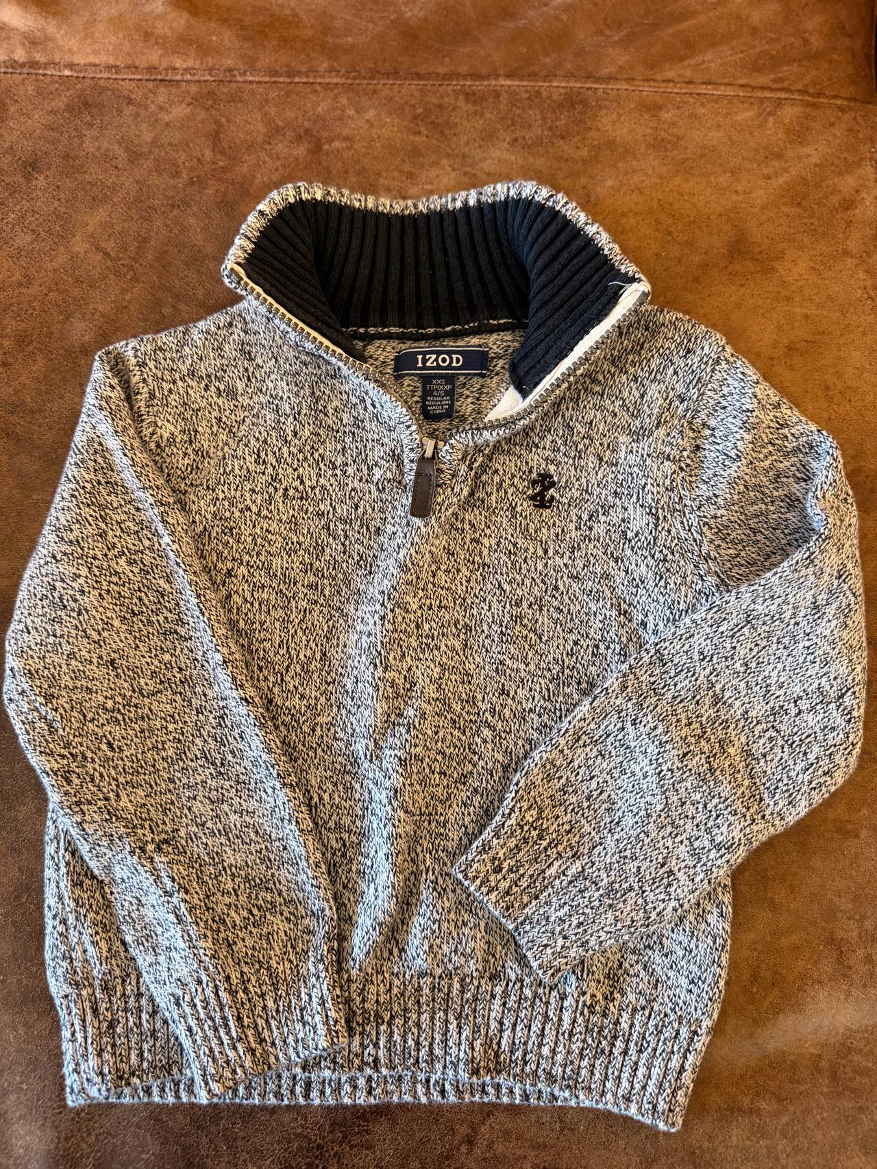 IZOD Boys' Quarter-Zip Marled Sweater