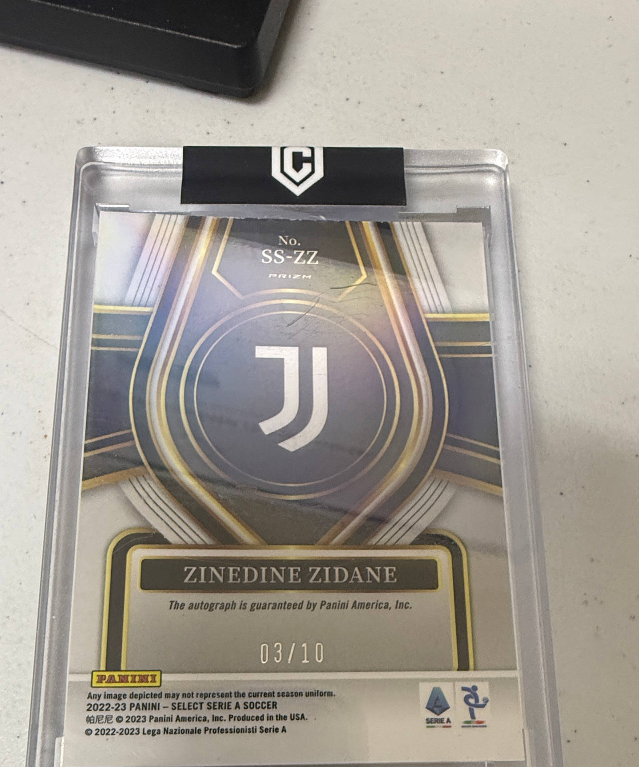 2022-23 Panini Select Serie A Zinedine Zidane Auto Gold Prizm /10