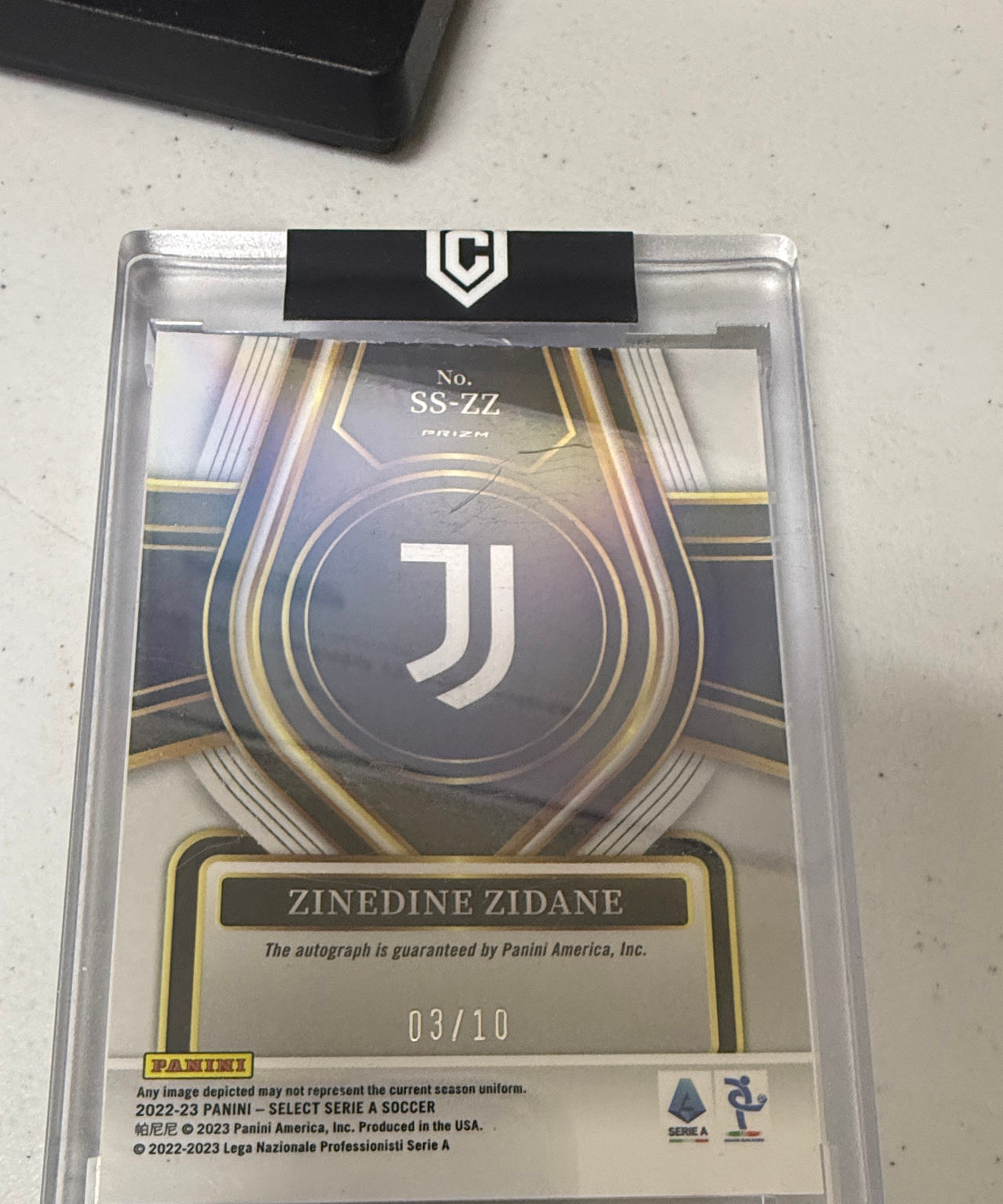 2022-23 Panini Select Serie A Zinedine Zidane Auto Gold Prizm /10