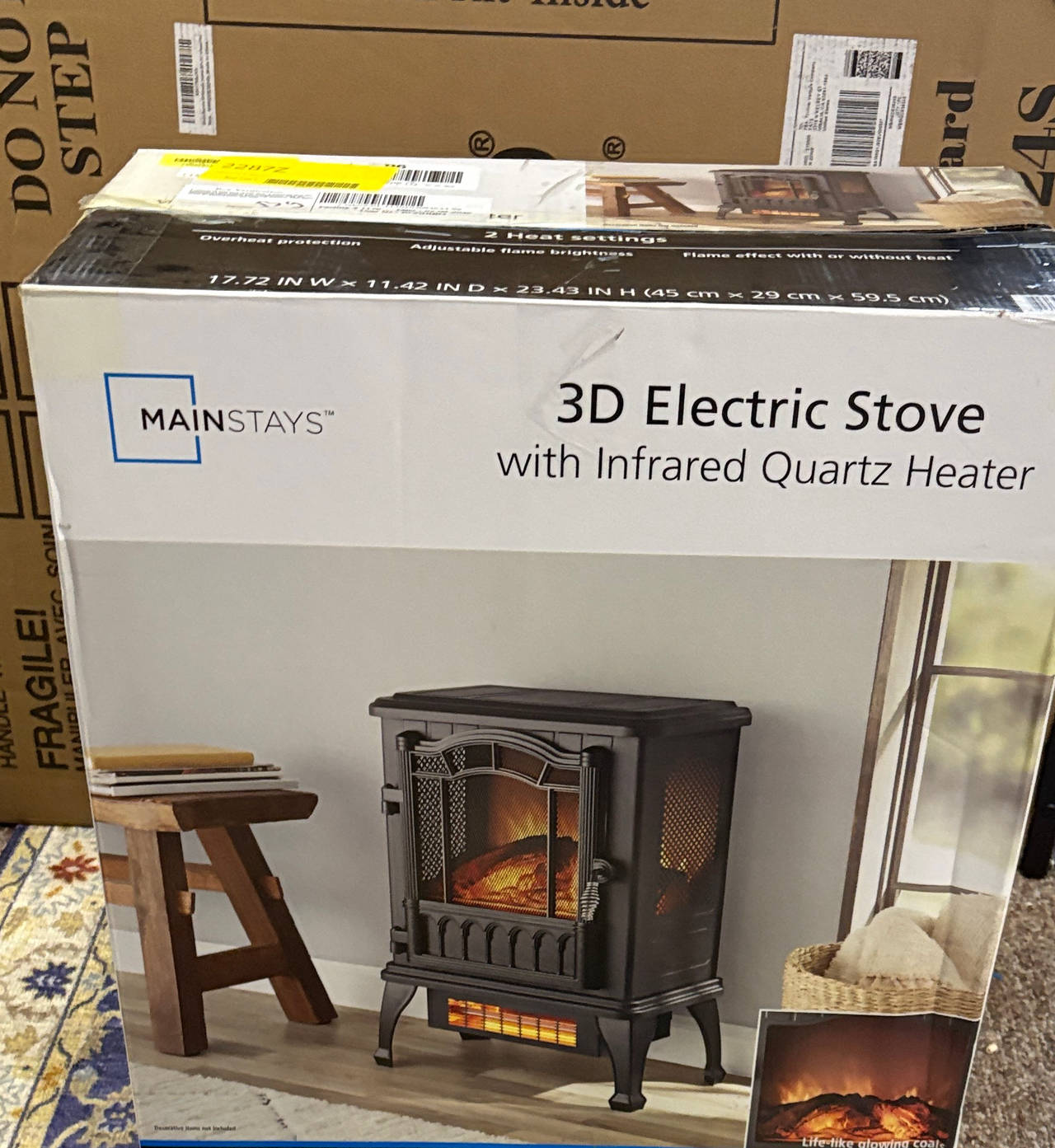 Mainstays 3D Electric Stove with Infrared Quartz Heater